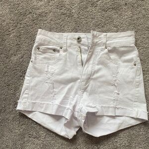 White Cotton Shorts